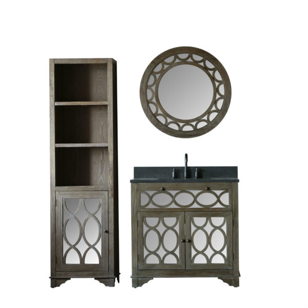 WN7436 WITH MIRROR WN7401-M AND SIDE CABINET WN7424-MED