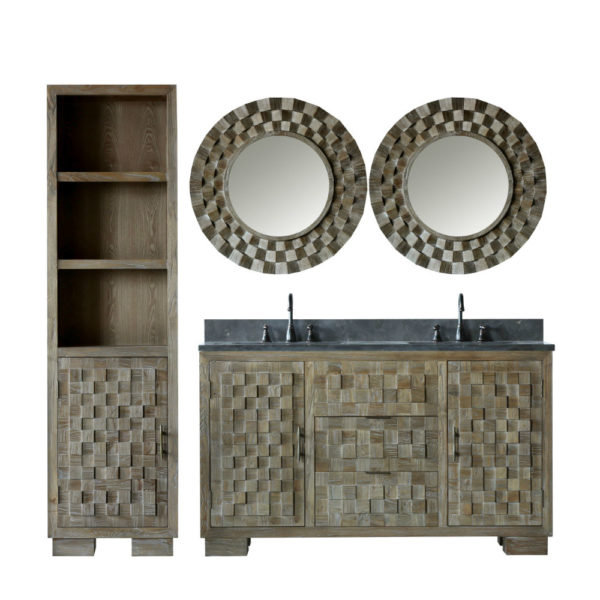 WN7660 WITH TWO MIRRORS WN7601-M AND SIDE CABINET WN7622-MED